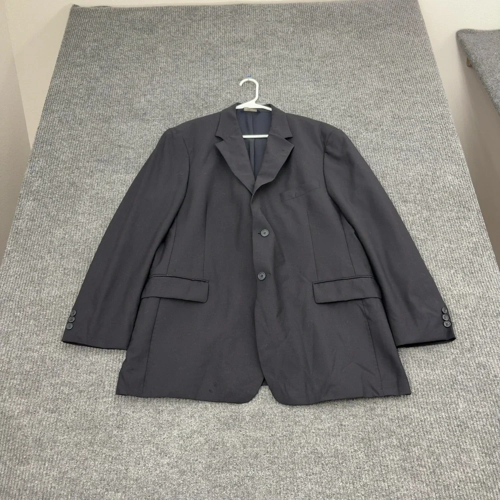 Brooks Brothers Blazer Mens 44 L Black Wool Stretch Two Button Professional